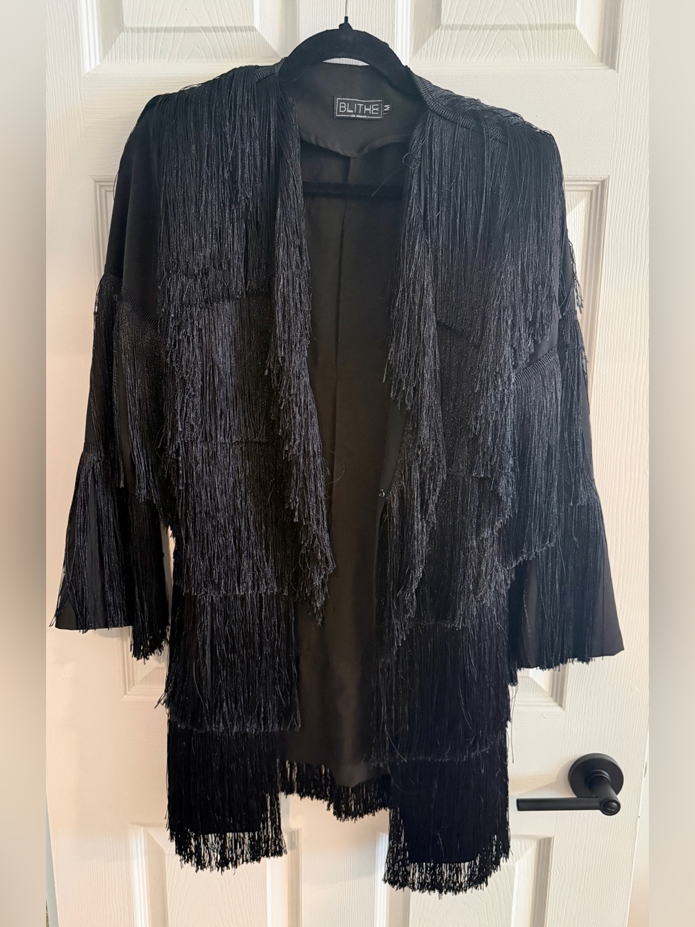 BLITHE Black Fringe Blazer